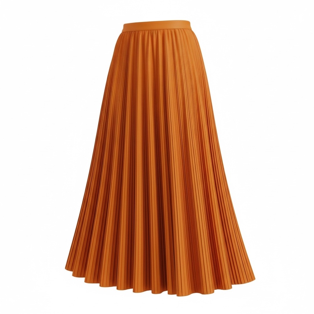JESSICA LONDON burnt orange 2pc pleated skirt & embroidered shirt set 14/16 XL - Picture 5 of 10